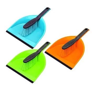 Kehrmaschine + Kehrschaufel mit Gummi-Clip Azur