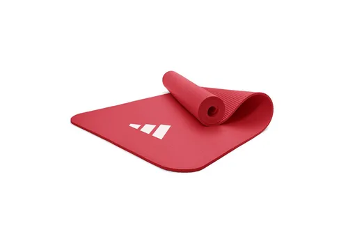 adidas Fitnessmatte Unisex, Rot, 10mm - Sportmatte aus 100% NBR-Material, rutschfest mit geriffelter Unterseite, ideal für Gymnastik, Yoga und Fitness. Extra dick für mehr Komfort und mit praktischem Tragegurt.