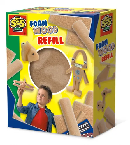 bastelset Schaumstoff-Holznachfüllung 12 Stück