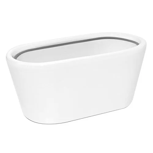 Polnix Keramik Blumentopf Piano Weiss Pflanzkasten Blumenschale Schale oval Länge 20.5 cm