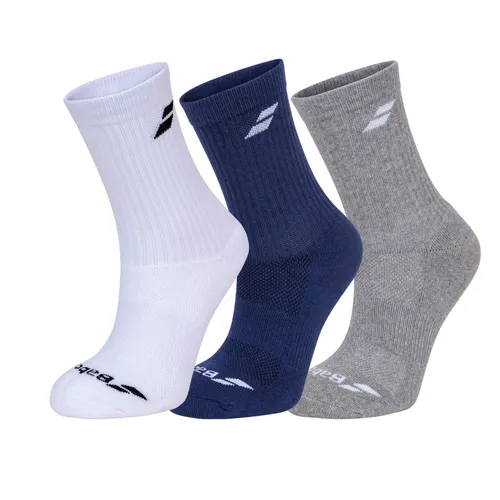 Babolat Sportsocken Crew Classic weiss/dunkelblau/grau - 3 Paar, Größe: 47-50