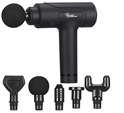 newgen medicals Akku-Hand-Massagegerät mit 6 Aufsätzen & 20 Stufen - Massagegerät für gezielte Muskelentspannung, 20 Watt Leistung und 6 verschiedene Aufsätze für individuelle Anwendungen, ideal für Fitness und Regeneration.