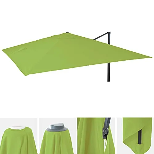 Ersatz-Bezug für Luxus-Ampelschirm HWC-A96 - 3,5x3,5m - Sonnenschirm Bezug aus hochwertigem, witterungsfestem Polyester, ideal für perfekten Sonnenschutz und angenehme Mittagsstunden im Freien.
