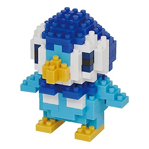 nanoblock -NBPM-079 - Pokemon Piplup Tiplouf Plinfa, Merhfarbig, Bandai