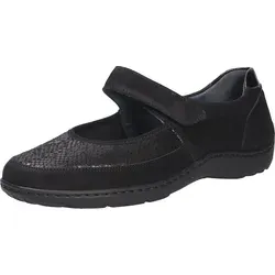 Waldläufer Henni-Soft Ballerina schwarz - Slipper & Loafer mit weichem Krokostretch und flexiblem Wechselfußbett, ideal für empfindliche Füße und optimalen Gehkomfort.