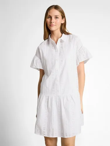 TOM TAILOR Denim Hemdblusenkleid mit Häkel-Details - Stylisches Hemdblusenkleid von TOM TAILOR Denim mit elegantem Hemdblusenkragen. Der atmungsaktive Webstoff sorgt für hohen Tragekomfort. Vielseitig kombinierbar für sportliche oder schicke Looks.