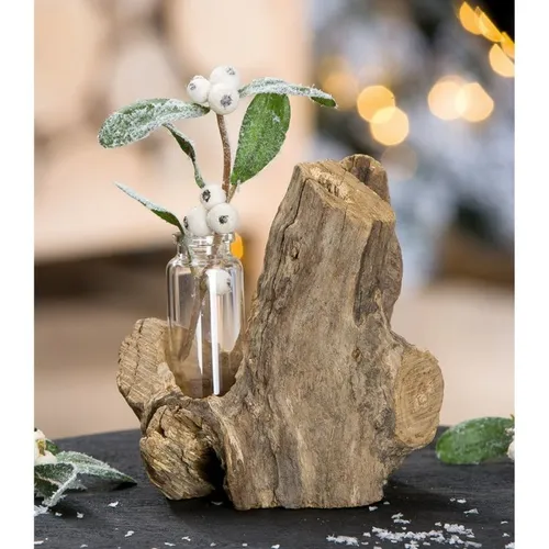 Gilde Treibholz mit kleinem Glaseinsatz Natur Maritim Geschenk Deko