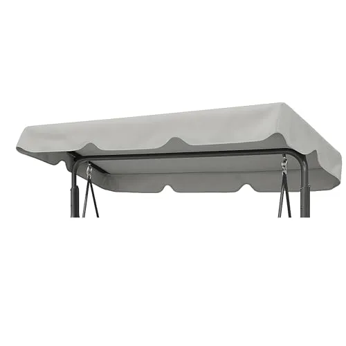 Hollywoodschaukel Dachbezug 118x214 cm, Wasserdicht Dach für Hollywoodschaukel 2-3 Sitzer, UV-Schutz Sonnendach, Gartenschaukel-Überdachung, Wasser- und staubdicht (Aschgrau)