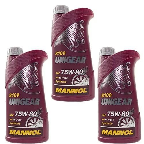 Getriebeöl Getriebe ÖL MANNOL 8109 Schaltgetriebe 75W-80 API GL-4/GL-5 3x 1 Liter