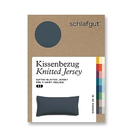 Kissenbezug Knitted Jersey - grau - BL 40x80 cm - Kissenbezug aus 95% Baumwolle, bequem und pflegeleicht, ideal für gemütliche Wohnräume.