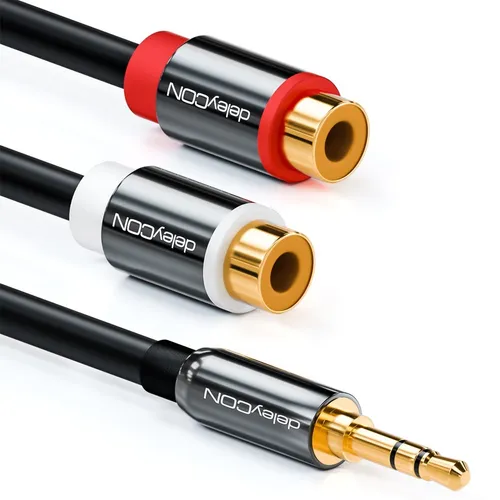 1m Cinch zu Klinke Audio Adapter 3,5mm Klinke Stecker zu 2x RCA Cinch Buchse