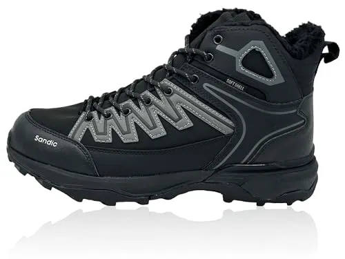 Nowaland Unisex Outdoor Winter Wanderschuhe mit Warmfutter, rutschfeste Trekking Stiefel, Wasserabweisende Softshell Schuhe für Damen & Herren