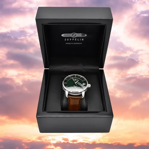 Zeppelin 8416-4 Atlantic Automatik Limited Edition Herrenuhr - Armbanduhren mit hochwertigem Automatikwerk, 12-Stunden-Zifferblatt und elegantem Kalbslederarmband in Braun. Ideal für stilbewusste Herren.