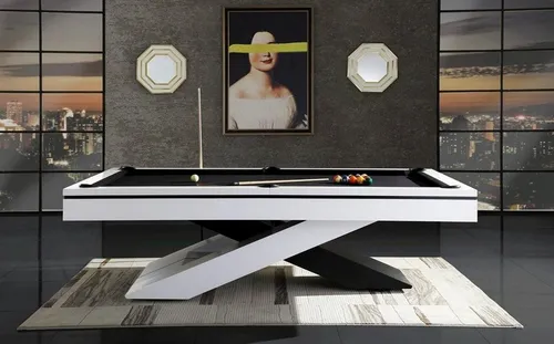 Professioneller Billardtisch 7 Fuß für Design und Spaß - Ideal für Freizeit und Unterhaltung, dieser 7 Fuß Billardtisch in Weiß überzeugt durch sein elegantes Design und hochwertige Verarbeitung. Maße: 234 x 135 x 85 cm.