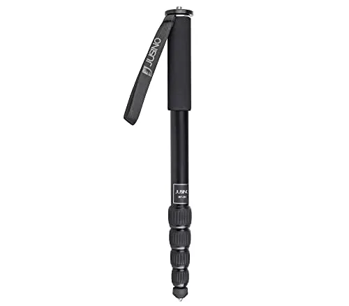 JUSINO MP-285 Aluminium Einbeinstativ - Leichtes und robustes Monopod für Fotografen, belastbar bis 6kg, max. Höhe 162cm, ideal für unterwegs und vielseitig einsetzbar.