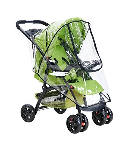 Fontee Baby Universal Regenschutz für Buggy und Sportwagen gute Luftzirkulation, verschließbares Kontakt-Fenster, einfache Montage an jedem Kinderwagen, PVC-frei
