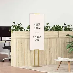 vidaXL Messestand Gold 30 x 23,5 x 210 cm aus Stahl - Vielseitiger Messestand für doppelseitige Displays, ideal für Messen und Veranstaltungen. Höhenverstellbar von 110 bis 210 cm, pulverbeschichtet für ansprechendes Design und langlebige Nutzung.