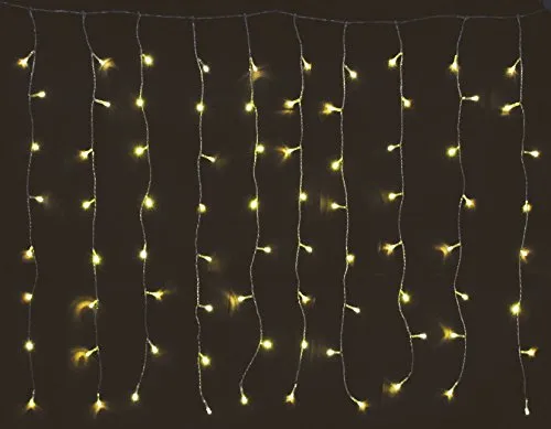 Spetebo 160er LED Lichtervorhang - warmweiß - Eiszapfen Lichterkette für Innen & Außen