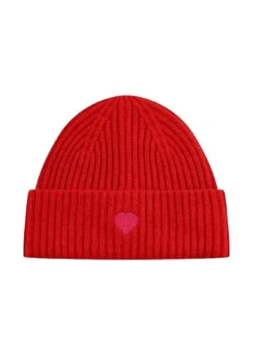 CODELLO Premium Mütze aus Wollkaschmir, Rot - Die CODELLO Strickmütze aus Wollkaschmir bietet stilvolle Wärme für kalte Tage. Mit ihrem auffälligen Rot und dem zarten Herz-Detail ist sie ein modisches Highlight und überzeugt durch ihren hohen Tragekomfort.