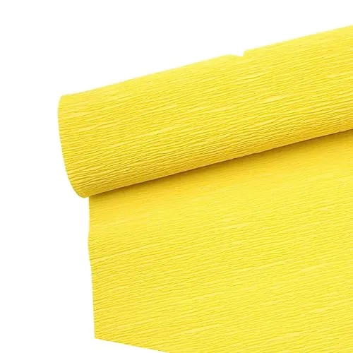 Krepppapier Rolle für die Herstellung von Gelb Krepppapier ideal für Kreativen Hobbies Farbig sortiert-25 x 250 cm