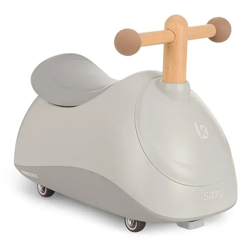 KikkaBoo Baby Aufsitzfahrzeug SIZZY, Beige - Kinderfahrzeug für 1-3 Jahre, sicher und stabil mit 360° Mobilität, fördert motorische Fähigkeiten und ist das perfekte Geschenk für aktive Kleinkinder.
