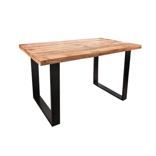 Riess-Ambiente Esstisch IRON CRAFT 120cm in Natur/Schwarz - Esstisch für bis zu 4 Personen aus hochwertigem Mangoholz und robustem Eisen, ideal für ein modernes Industrial Design in deinem Zuhause.