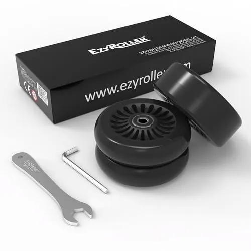 Ezyroller Rolle Spinner X Ersatzrolle Ersatz Rad PU mit Werkzeug Ersatzteil für Kinderfahrzeug Outdoor Trike Funfahrzeug (schwarz)
