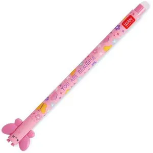 Legami Gelschreiber Butterfly, EP0045, löschbar, Gehäuse rosa, 0,7mm, Schreibfarbe pink