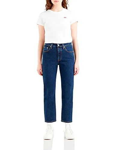 Levi's® 7/8-Jeans 501 Crop - Figurbetonte Denim mit 5-Pocket-Style - Stoffhosen in 7/8-Länge, aus atmungsaktivem und elastischem Denim, ideal für einen lässigen Look. Teil der 501 Collection, figurbetont und mit angesetztem Bündchen.