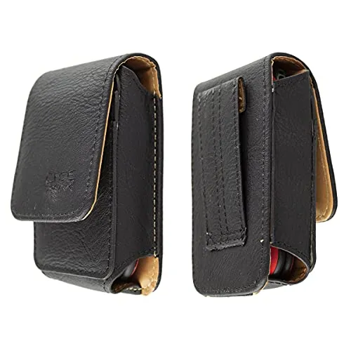 caseroxx Ledertasche mit Gürtelschlaufe für Swissphone, Tasche (Ledertasche mit Gürtelschlaufe in schwarz)