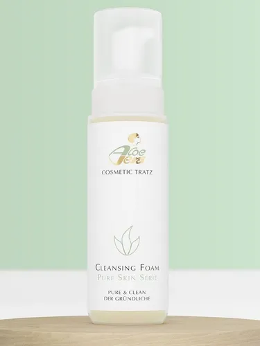 Aloe Vera Cosmetic Tratz Gesichts-Reinigungsschaum PURE SKIN - Reinigungsschaum für unreine und Mischhaut mit Aloe Vera und wertvollen Inhaltsstoffen, befreit sanft von Verunreinigungen und unterstützt die Hautverjüngung. Made in Germany!