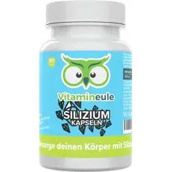 Vitamineule® Silizium Kapseln 100 mg - 90 Stück - Nahrungsergänzungsmittel mit 100 mg Silizium pro Kapsel, unterstützt Haut, Haare und Nägel für ein strahlendes Aussehen.