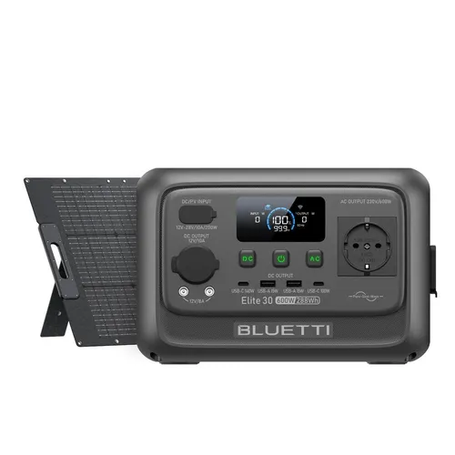 BLUETTI Stromerzeuger Elite 30 V2 - Tragbare Powerstation mit 600W - Tragbare Powerstation für Outdoor und Notfälle, 288Wh Kapazität, 600W AC Ausgang, flüsterleiser Betrieb unter 30 dB und bis zu 10 Jahre Lebensdauer.