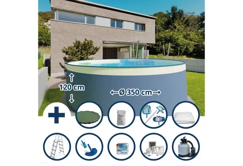 Waterman Rundpool Stahlwandpool Set 350 x 120 cm