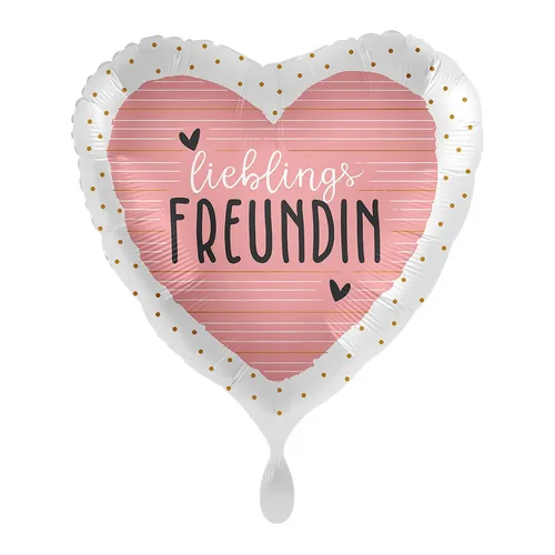 Folienballon - Ø 45 cm - Lieblings Freundin Herz ungefüllt