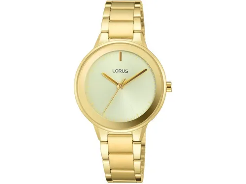 Lorus Uhren Damenuhr Fashion RRS72VX9 - Elegante Armbanduhr aus Edelstahl mit goldfarbener Beschichtung, 5 ATM wasserdicht und kratzfestem Mineralglas für hohen Tragekomfort und Alltagstauglichkeit.