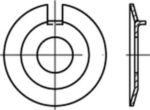 DIN 432 Scheibe Stahl 10,5mm galvanisch verzinkt mit Außennase - Sicherungsbleche aus galvanisch verzinktem Stahl mit Außennase für optimale Sicherheit und Stabilität in verschiedenen Anwendungen - 50 Stück im Set.