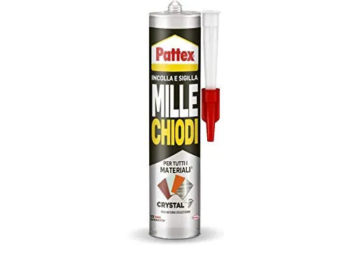 Pattex Mille Nägel Crystal Kleber optimale Versiegelung für Glas und Spiegel, hochwertiger Montagekleber, starker Kleber für viele Materialien, 1 Kartusche mit 290 g