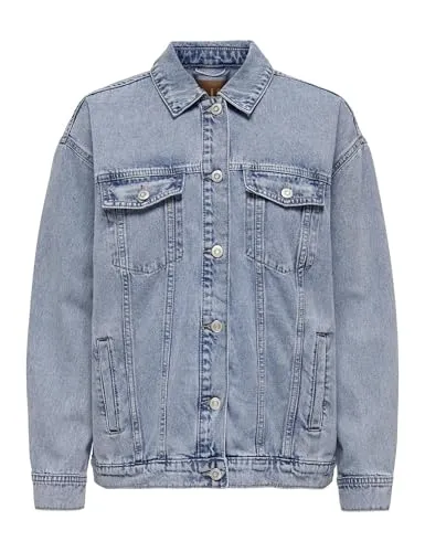 ONLY Carmakoma Jeansjacke in Hellblau - 44 - Funktionsjacke aus reiner Baumwolle, mit praktischen Taschen und klassischem Schnitt, ideal für lässige Outfits und vielseitige Kombinationen.