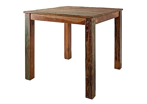 MASSIVMOEBEL24 Esstisch Altholz 80x80x76 mehrfarbig lackiert - Esstisch aus hochwertigem Altholz, verleiht jedem Raum einen rustikalen Charme und ist ideal für gesellige Abende.
