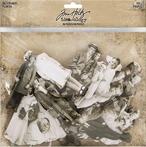 Tim Holtz 564023 Idea-Ology Baseboard Puppen Kunsthandwerk, Papier, schwarz/weiß