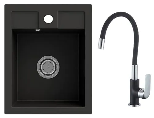 LINDBERGH® Küchen Granit-Spüle Schwarz 