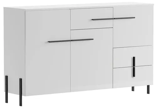 Kommode Vigo Sideboard 150x40x91cm weiß Hochglanz 3-türig