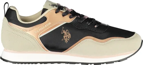 US POLO BEST PRICE Damen-Sportschuhe - Schwarze Sneaker aus 50% Polyester und 50% Polyurethan, ideal für bequemes Gehen und nachhaltige Materialien. Perfekt für aktive Damen, die Stil und Komfort schätzen.