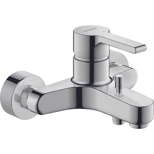 Duravit B.2 Wannenarmatur Aufputz für 2 Verbraucher - Armaturen: Einhebel-Wannenmischer mit langlebiger Keramikkartusche und hygienischer Chromoberfläche für einen spritzfreien Wasserstrahl.