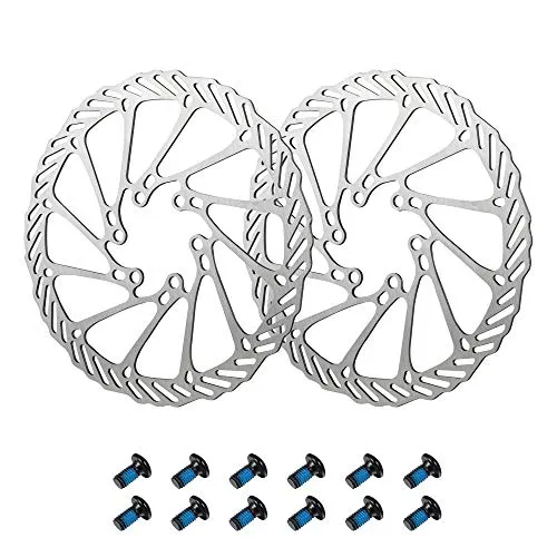 Newgoal Fahrrad bremsscheibe 180mm 2 Stück Edelstahl Fahrrad Bremsscheibe mit 12 Schrauben,Scheibenbremse Scheibenfahrradzubehör