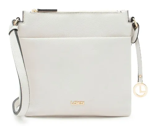 L. CREDI Umhängetasche aus Polyurethan in Grau - Stilvolle Umhängetasche aus hochwertigem Polyurethan, ideal für den Alltag. Mit praktischem Magnetverschluss und Innenfächern für optimale Organisation. Maße: 23 x 6 x 24 cm.