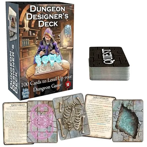 Loke Battlemats | Dungeon Designer's Deck | 100 Cards to Level Up Your Dungeon Game | RPG Accessoires