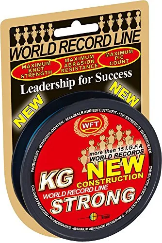 WFT KG Strong 300m 0,32mm - Geflochtene Angelschnur - Angelschnur mit 51kg Tragkraft, 8-fach geflochten für hohe Belastbarkeit. Ideal für Meer und Süßwasser, erhältlich in verschiedenen Farben.