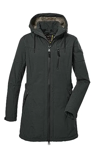 G.I.G.A. DX Damen Mantel GW 46 Softshell Parka - Funktionsjacke mit 8.000 mm Wassersäule, atmungsaktivem Teddyfell-Futter und regulierbarer Taillenweite - ideal für kalte Tage und umweltfreundlich produziert.